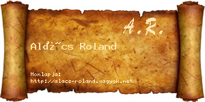 Alács Roland névjegykártya